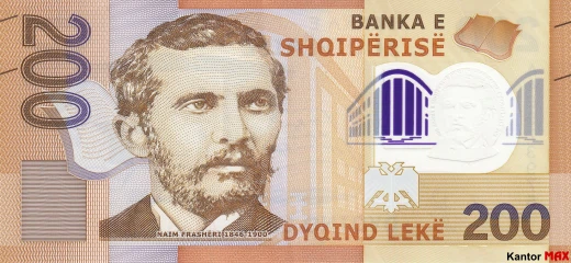 Vorderseite einer 200-albanischen Lek-Banknote 2019