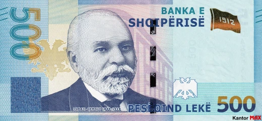 Vorderseite der 500-albanischen Lek-Banknote 2022