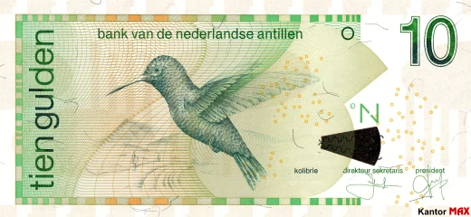 Vorderseite der 10-Antillen-Gulden-Banknote 2016.