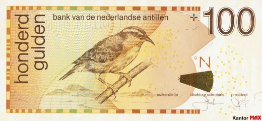 Vorderseite der 100-Antillen-Gulden-Banknote 2016.