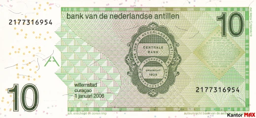 Rückseite der 10-Antillen-Gulden-Banknote 2016.