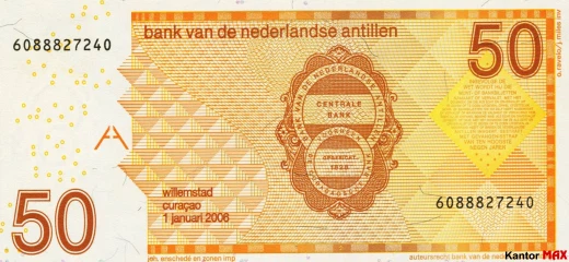 Die Rückseite der 50-Antillen-Gulden-Banknote von 2016.
