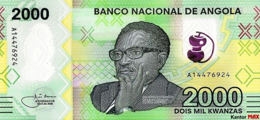 Vorderseite der angolanischen Kwanza-2000-Banknote von 2020
