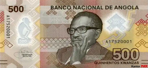 Vorderseite der 500 angolanischen Kwanza-Banknote, Ausgabe 2020