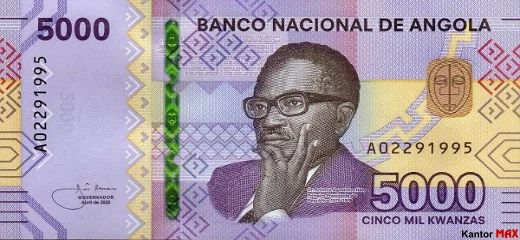 Vorderseite der 5.000 angolanischen Kwanza-Banknote 2020