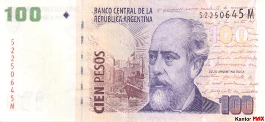 Vorderseite der 100 argentinischen Peso-Banknote der Serie T