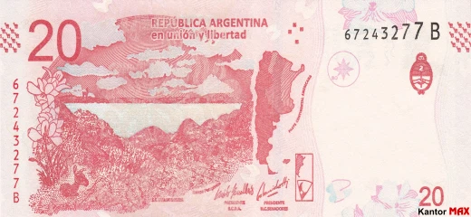Die Rückseite der argentinischen Peso-Banknote 2017