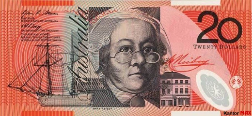 Vorderseite der 20-Australischen-Dollar-Banknote von 1994