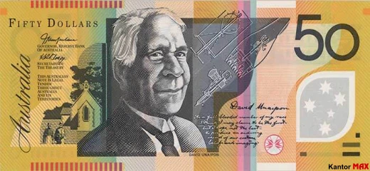 Vorderseite der 50-Australischen-Dollar-Banknote von 1995