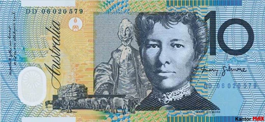 Die Rückseite der 10-Australischen-Dollar-Banknote, 1993