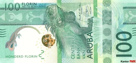 Vorderseite der 100-Aruba-Florin-Banknote, Serie 2019