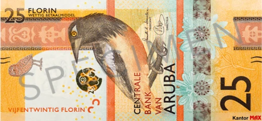Vorderseite der 25-Aruba-Florin-Banknote, Serie 2019