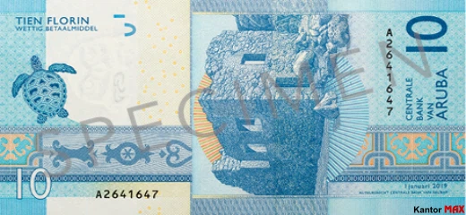 Rückseite von 10 Aruba-Gulden, Serie 2019