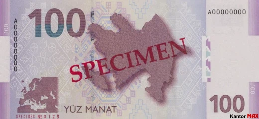 Die Rückseite der 100-Manat-Banknote, Ausgabe 2005