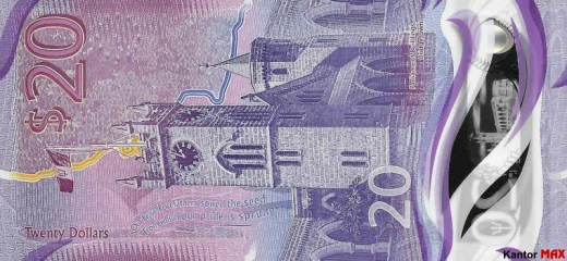 Die Rückseite der 20-Barbados-Dollar-Polymerbanknote der Serie 2022