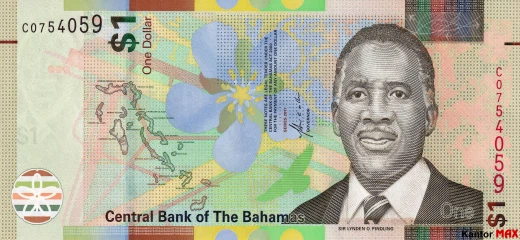 Die Vorderseite der 1-Bahama-Dollar-Banknote, Weiterentwicklung der CRISP-Serie
