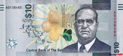 Vorderseite der 10-Bahama-Dollar-Banknote, Entwicklung der CRISP-Serie