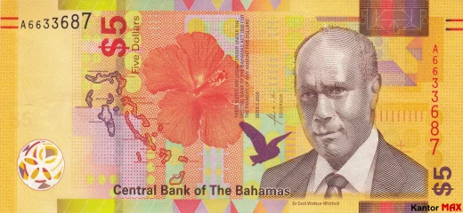 Vorderseite der 5-Bahamian-Dollar-Banknote, Entwicklung der CRISP-Serie