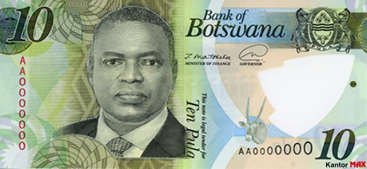 Vorderseite der 20 Botswana-Pula-Banknote