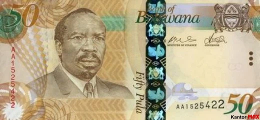 Vorderseite der 50 Botswana-Puli-Banknote