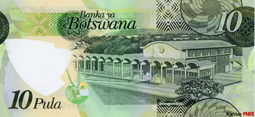 Die Rückseite der 20 Botswana-Pula-Banknote