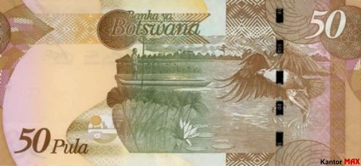 Die Rückseite der 50 Botswana-Puli-Banknote