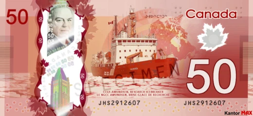 Rückseite der 50-kanadischen Dollar-Banknote, 2012