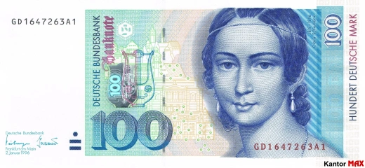 Przód 100 marek niemieckich DEM