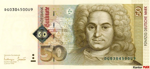 Przód banknotu 50 marek niemieckich DEM