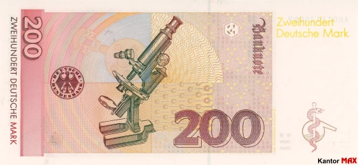 Tył 200 marek niemieckich DEM