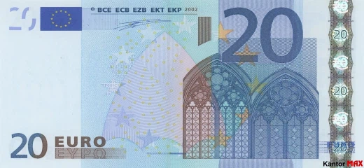 20-Euro-Banknote 2002, Vorderseite