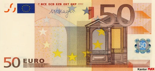 50-Euro-Banknote 2002 - Vorderseite