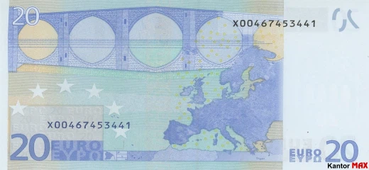 20-Euro-Banknote 2002 - Rückseite