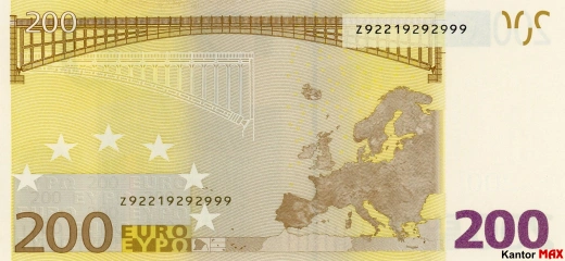 200-Euro-Banknote 2002 - Rückseite