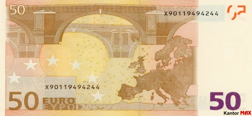 50-Euro-Banknote 2002 - Rückseite