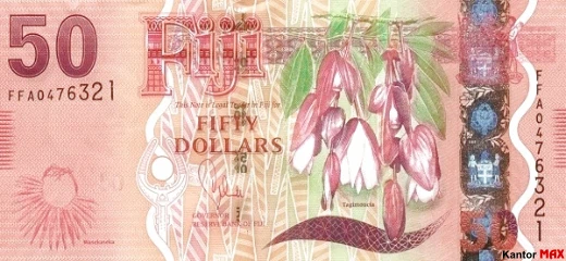 Die Vorderseite der Fidschi-50-Dollar-Banknote 2012