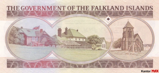 Tył banknotu 20 funtów falklandzkich edycja z 2011 roku