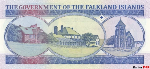 Tył banknotu 50 funtów falklandzkich edycja z 1990 roku