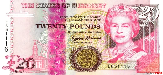 Przód banknotu 20 funtów Guernsey
