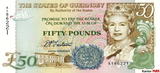Przód banknotu 50 funtów Guernsey