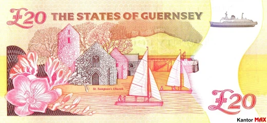 Tył banknotu 20 funtów Guernsey