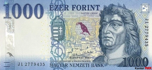 Vorderseite der 1000-Forint-Banknote, Ausgabe 2017