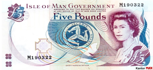Przód 5 funtów Wyspy Man seria 2015 rok