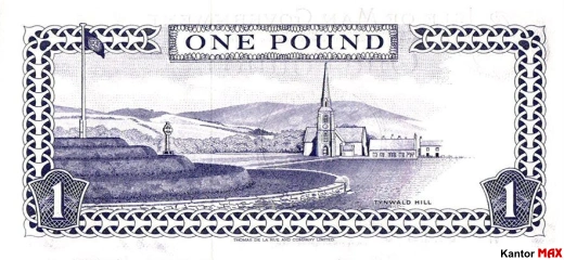 Tył 1 funt Wyspy Man seria 1990-2009 rok