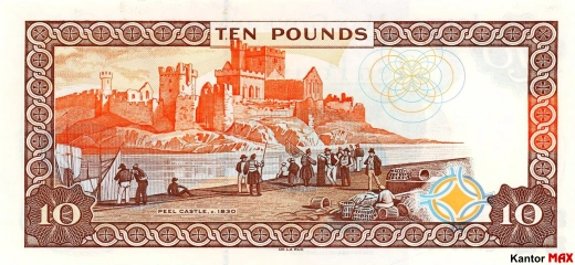 Tył 10 funtów Wyspy Man seria 1998-2022 rok
