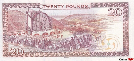 Tył 20 funtów Wyspy Man seria 2013 rok