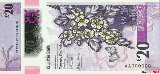Przód banknotu 5 funtów Irlandii Północnej Ulster Bank