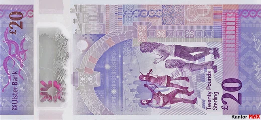 Tył banknotu 5 funtów Irlandii Północnej Ulster Bank