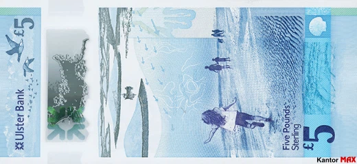 Tył banknotu 5 funtów Irlandii Północnej Ulster Bank
