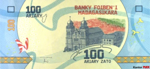 Vorderseite der 100-Ariary-Banknote